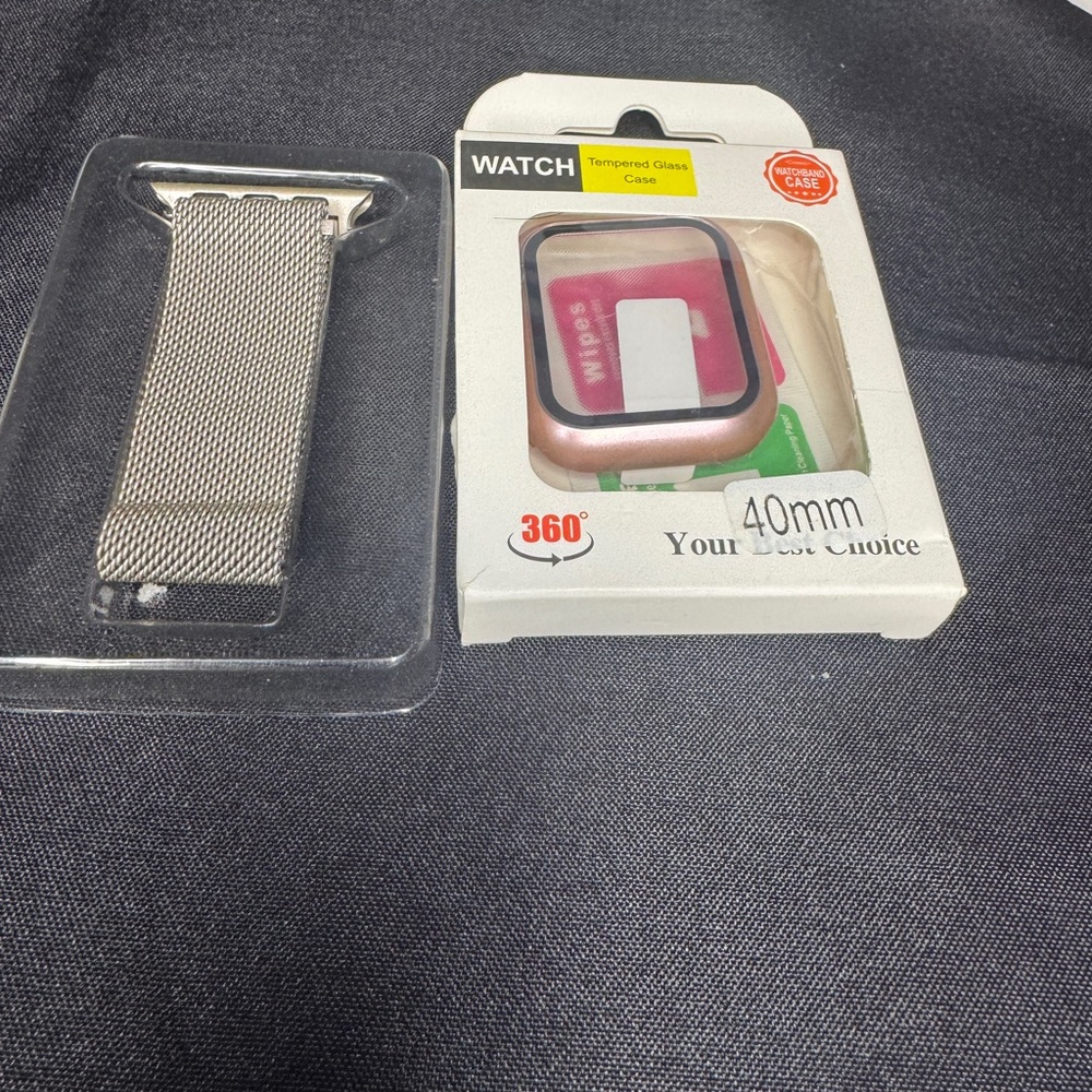Apple Watch Pink Mesh Watch Band with Case Bundle | NIP